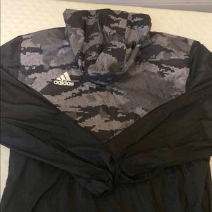 Adidas Black and Gray Camouflage Hoodie
